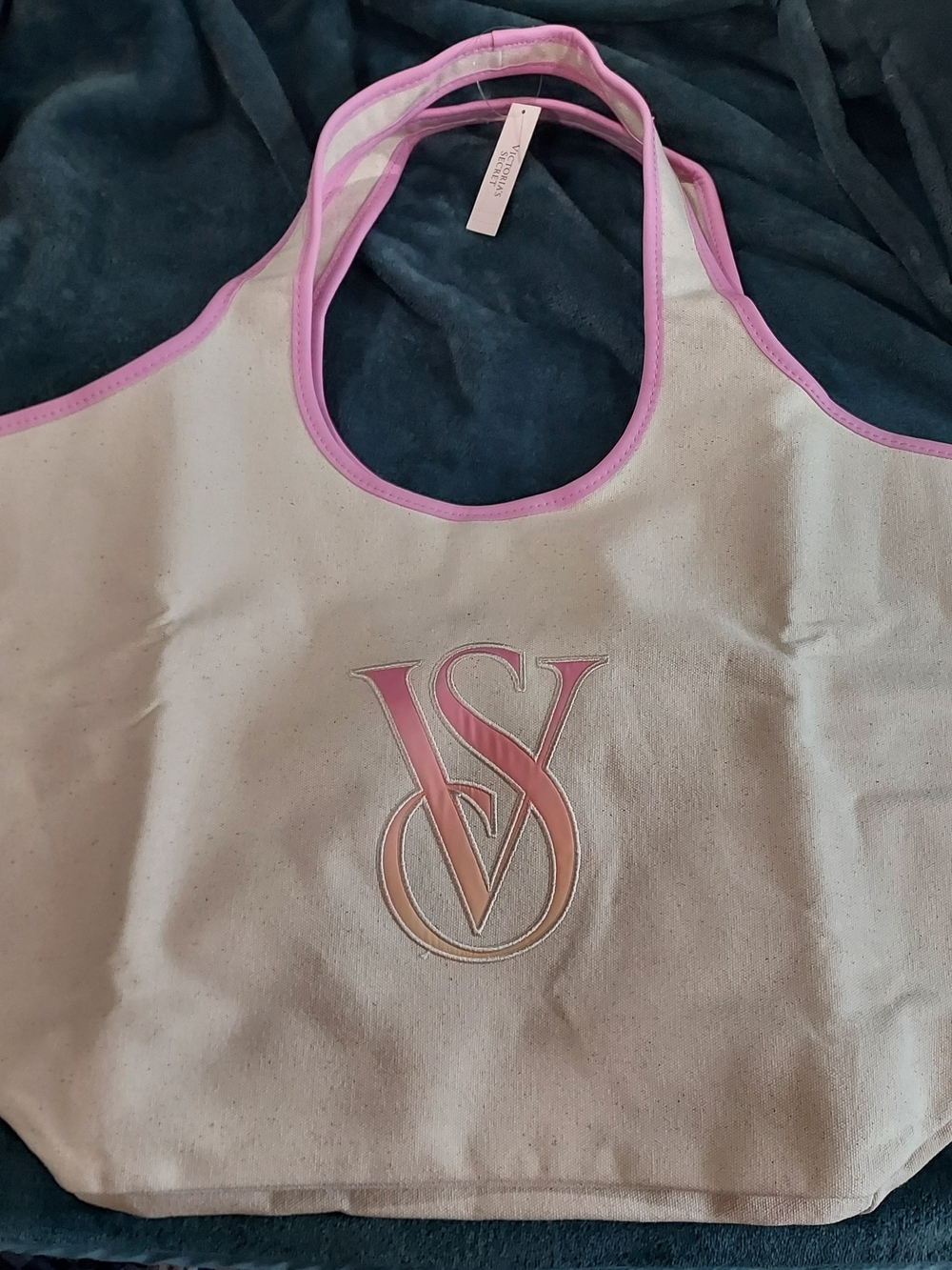 Victoria's Secret Pink Trim Canvas Tote